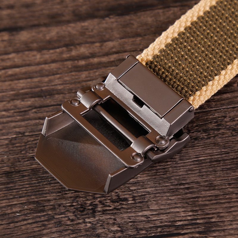 Men's Canvas Belt Thickening Custom Outdoor Tactical Belt Army Fan Fat Belt Belt Of Young Students