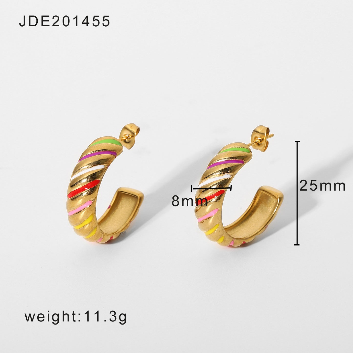 European And American Internet Celebrity Popular Earrings 18K Gold-Plated Stainless Steel