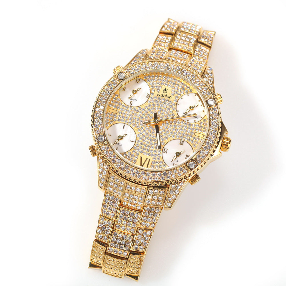 Hot Full Diamond Large Dial Hip-Hop Men's Watches