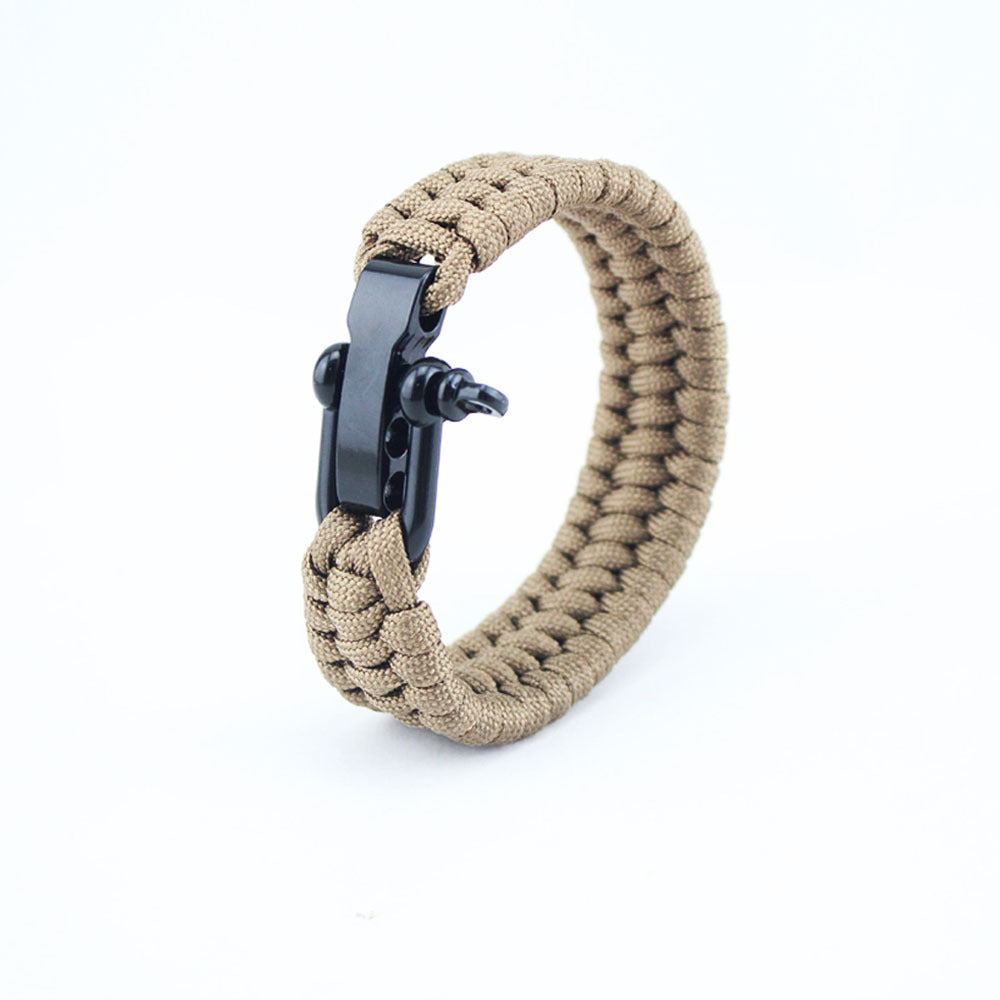 Seven-Core Umbrella Rope Braided U-Shaped Steel Buckle With Adjustable Survival Bracelet Outdoor Mountaineering Camping Emergency Rescue Bracelet