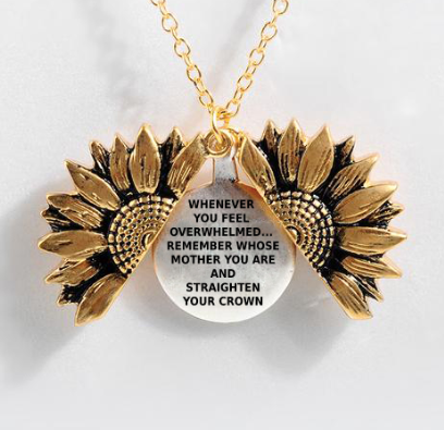 Sunflower Double-Layer Lettering Necklace