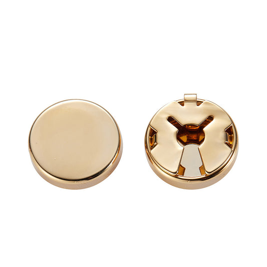 Elegant Round Men's Shirt With Gold And Silver Four-Color Cufflinks