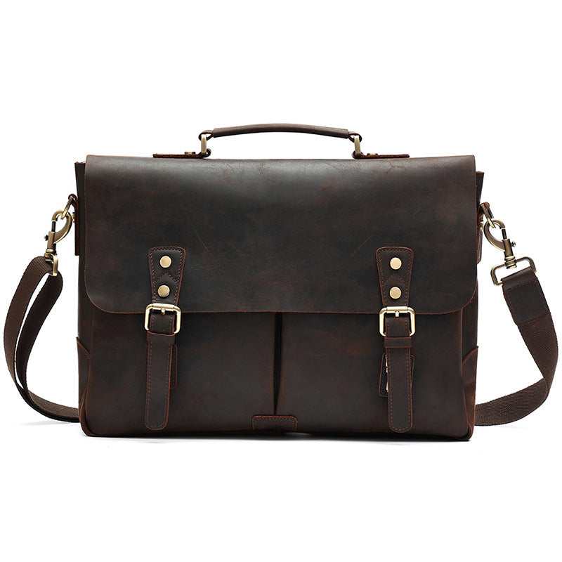 Genuine Leather Men's Messenger Crossbody Bag