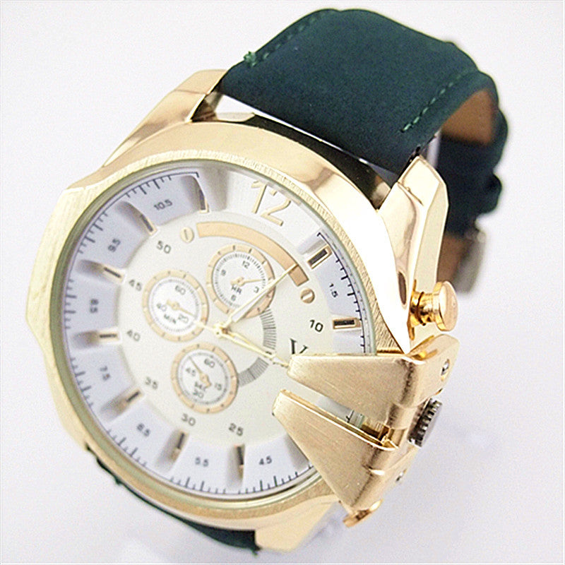 Men’S Electronic Watch With Round Alloy Case And Pin Buckle