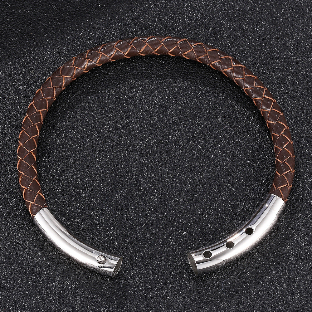 Classic Jewelry Hand-Woven Leather Bracelet Adjustable Retro Bracelet Simple