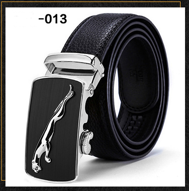 Two-Layer Leather Belt Business Men's Smooth Automatic Buckle Leather Belt