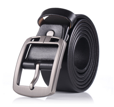 Men's Retro Leather Belt Men's Ancient Silver Japanese Word Buckle Casual Pure Leather Pants Belt