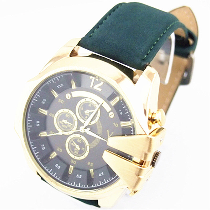 Men’S Electronic Watch With Round Alloy Case And Pin Buckle