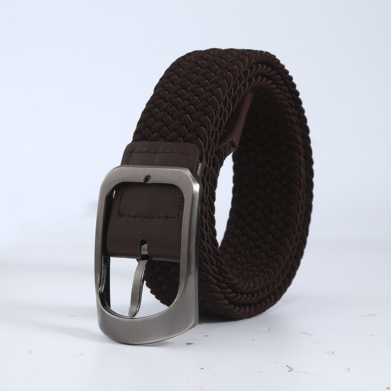 Men's Woven Canvas Outdoor Alloy All-Match Elastic Belt