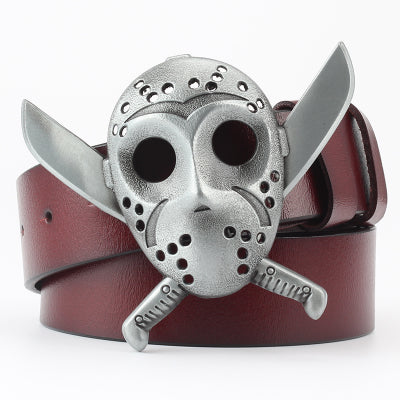 Ghost Head Series Big Strap Casual Taro Decorative Belt Leather