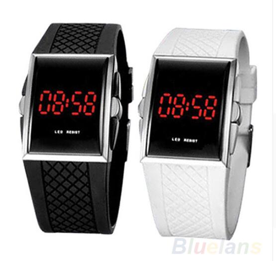 Men Women Casual Unisex White Black LED Digital Sports Wrist Watch