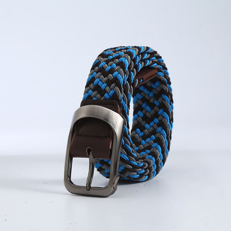 Men's Woven Canvas Outdoor Alloy All-Match Elastic Belt