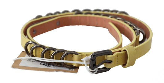 John Galliano Chic Yellow Leather Skinny Belt