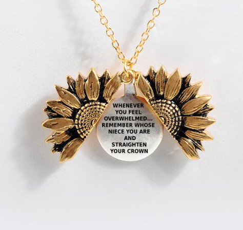 Sunflower Double-Layer Lettering Necklace