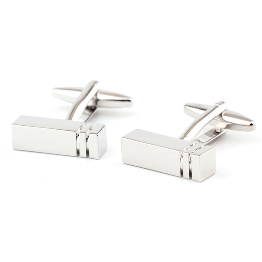 Rectangular Glossy Men and Women Metal Cufflinks