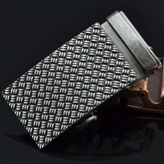 Men's Automatic Buckle Alloy Leather Belt Head