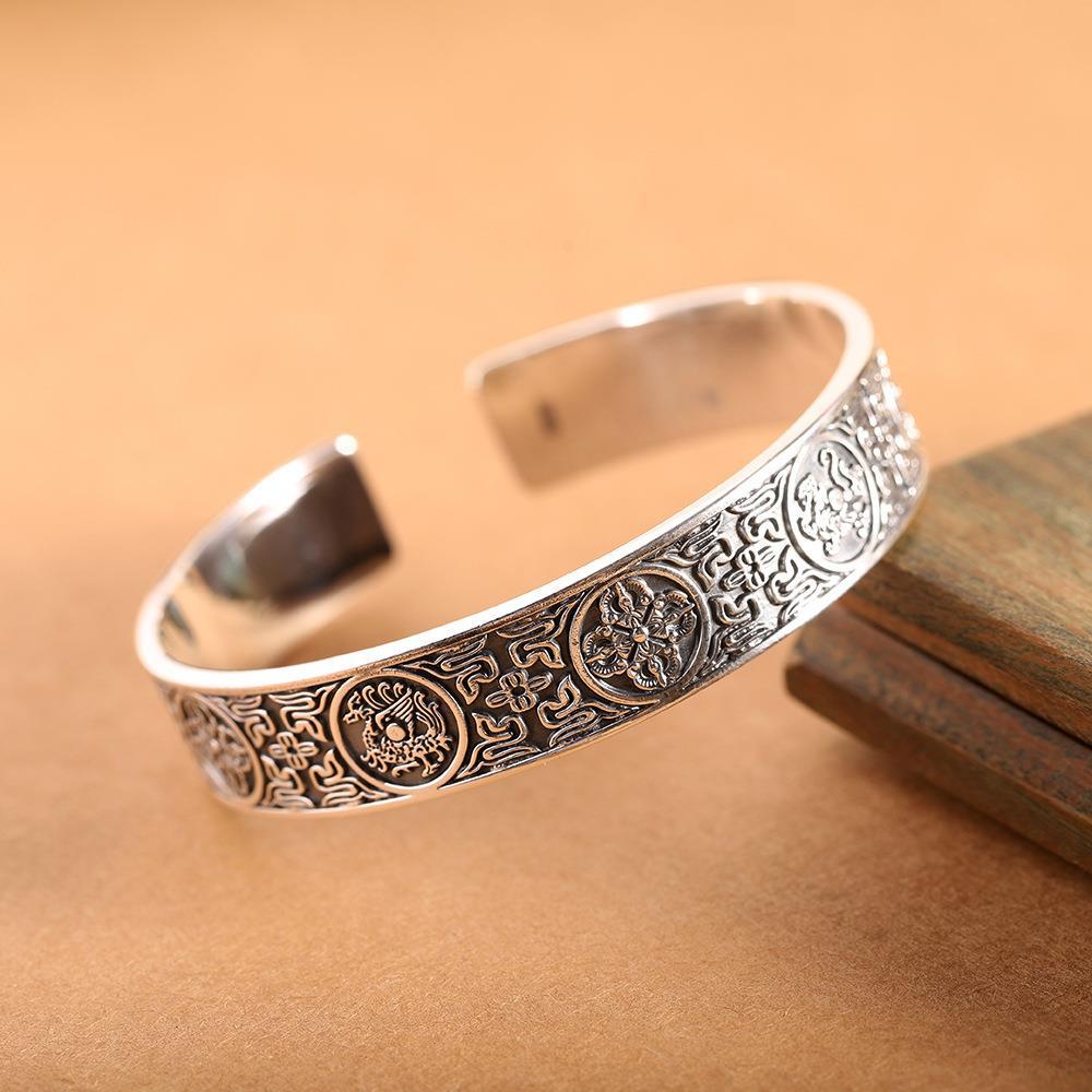 999 Sterling Silver Wide Bracelet For Men