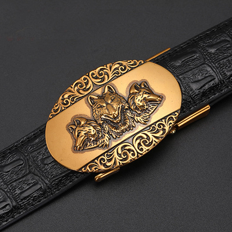 Men's Automatic Buckle Leather Belt