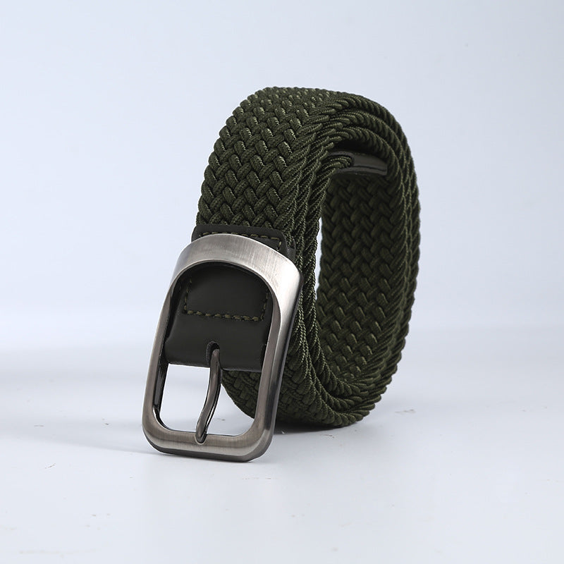 Men's Woven Canvas Outdoor Alloy All-Match Elastic Belt