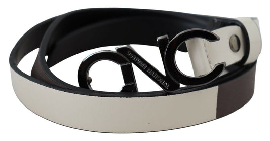 Costume National Elegant White Leather Fashion Belt