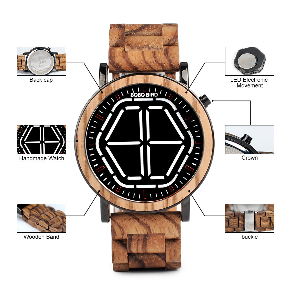 Night Vision Wooden Watch