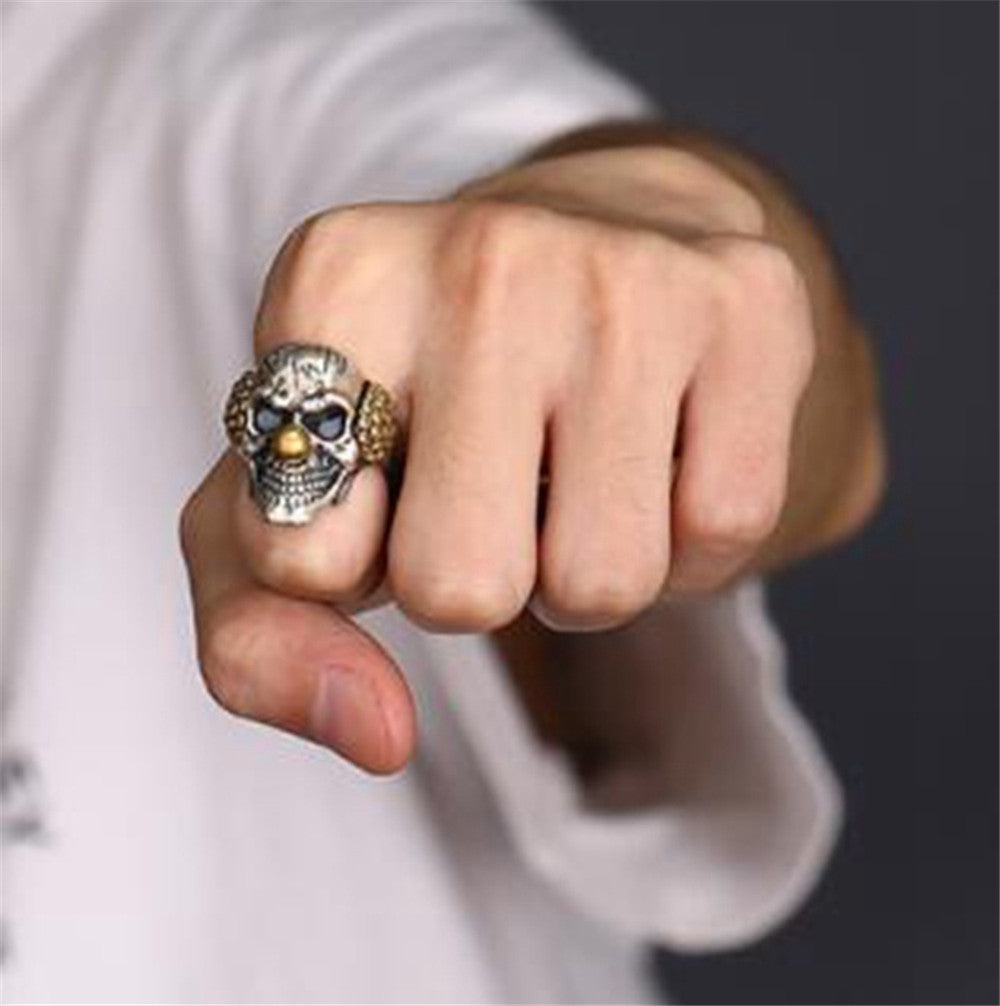 Clown Men Domineering Personality Skull Ring