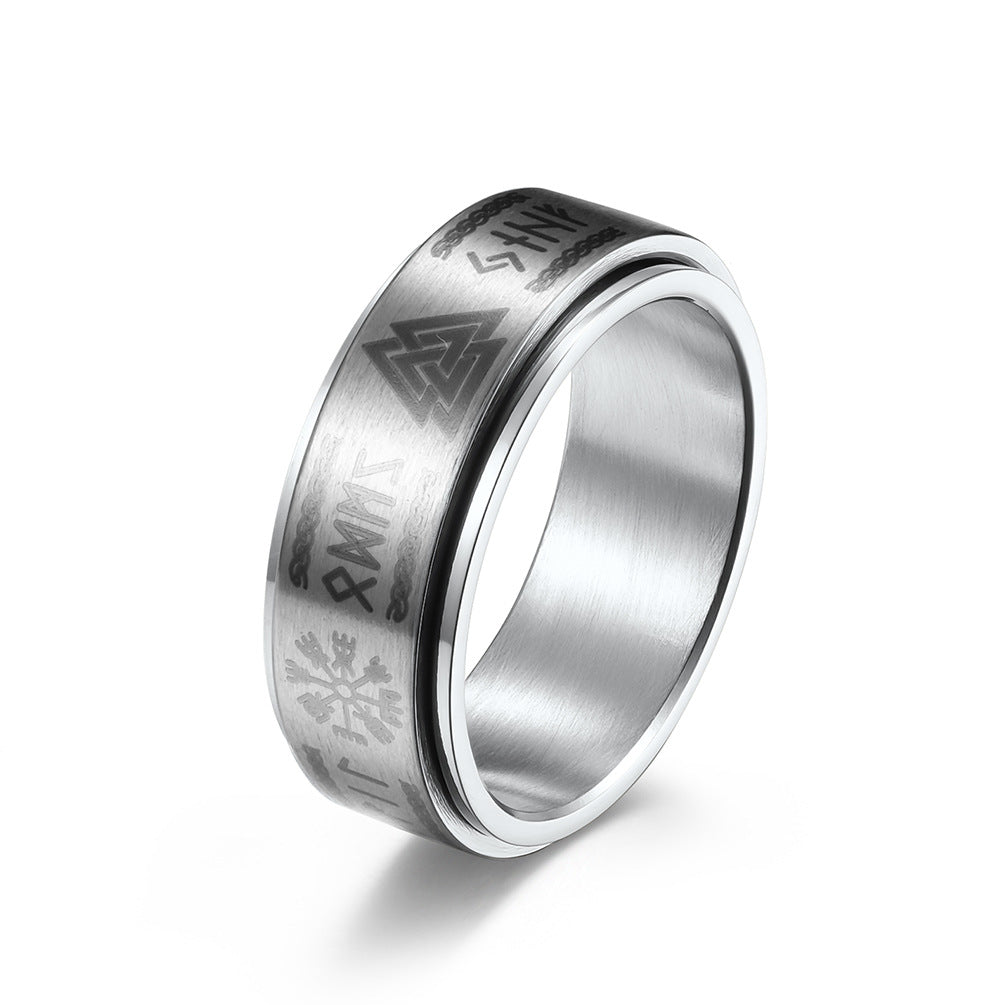 Fashion Rotatable Titanium Steel Ring