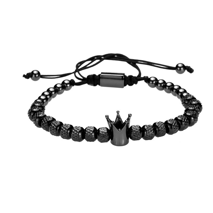 Luxury Roman Royal Crown Charm Bracelet Men Stainless Steel Geometry Pulseiras Men  Adjustable Bracelets Couple Jewelry Gift