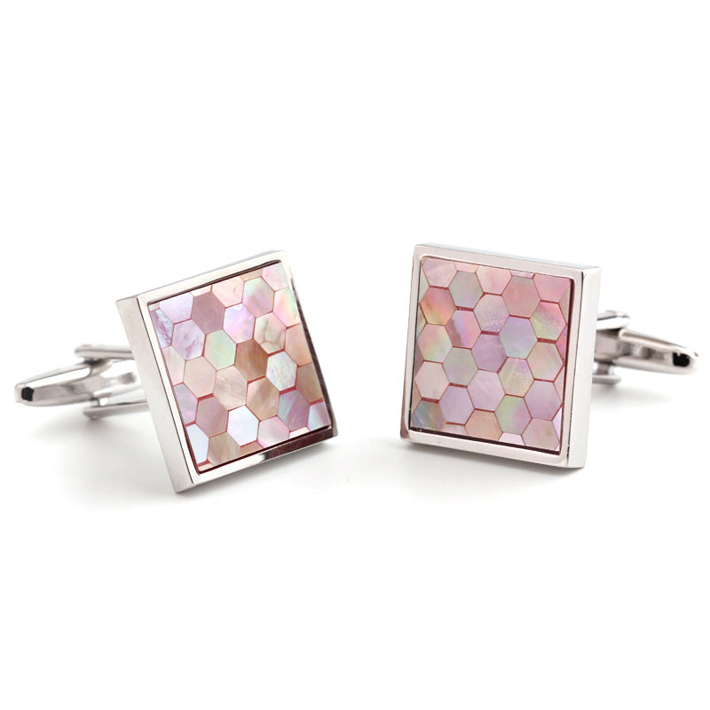 Pink Shells And Shells Men and Women French Shirt Cufflinks Cuff Nails