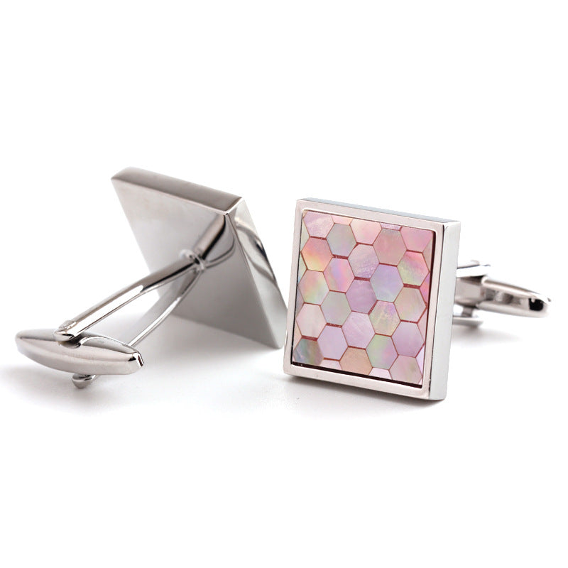 Pink Shells And Shells Men and Women French Shirt Cufflinks Cuff Nails