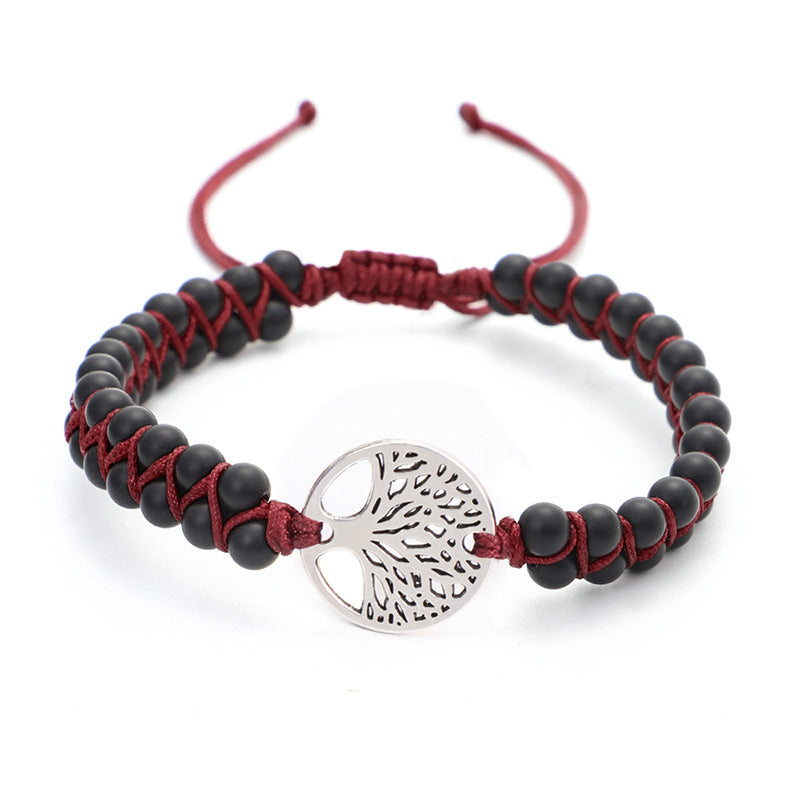 Woven Twine Double Tree Of Life Yoga Bracelet