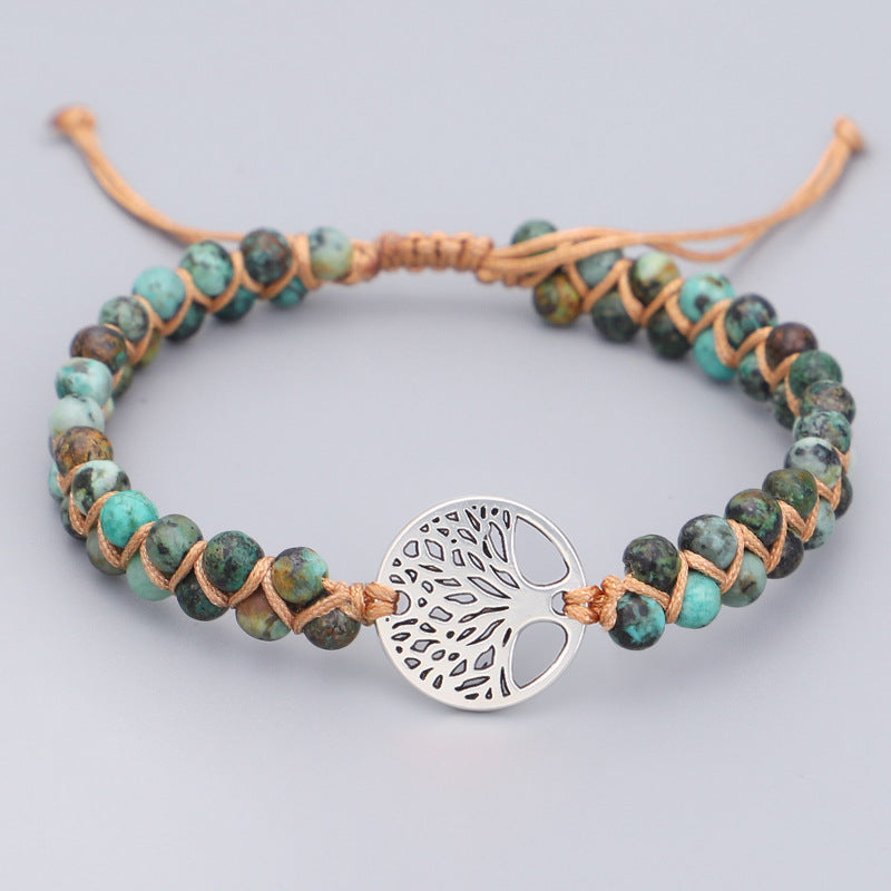 Woven Twine Double Tree Of Life Yoga Bracelet