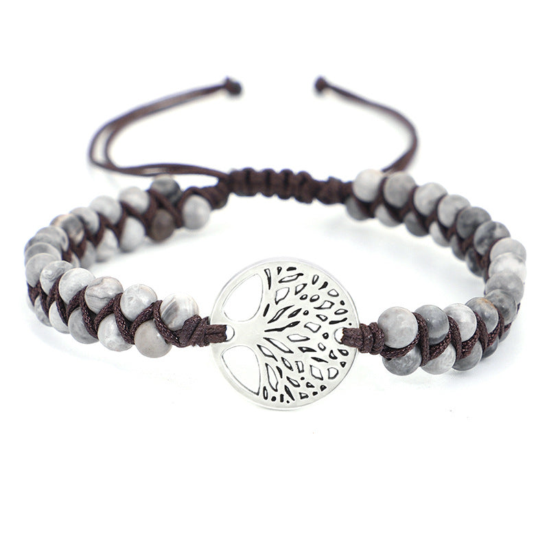 Woven Twine Double Tree Of Life Yoga Bracelet