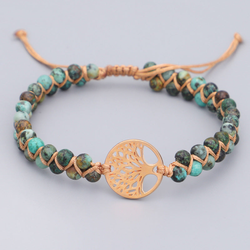 Woven Twine Double Tree Of Life Yoga Bracelet