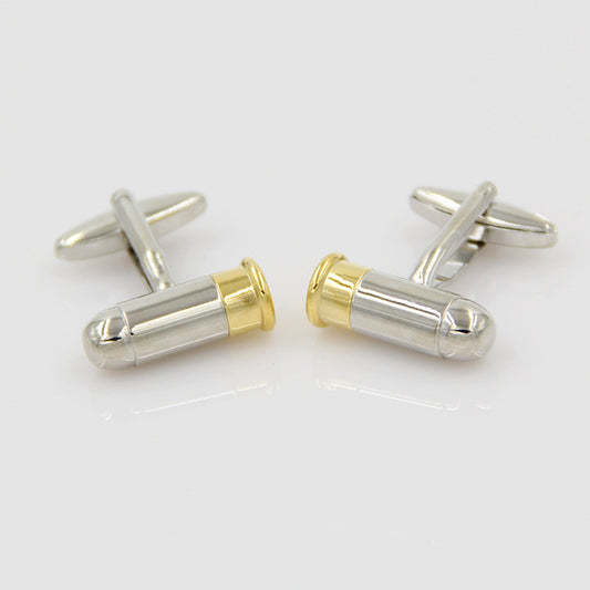 Two-Tone Bullet Cufflinks French Shirt Cuff Nails