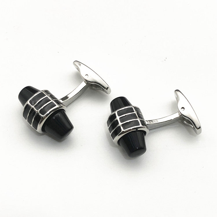 French Fashion Shirt Shirt Black Cufflinks