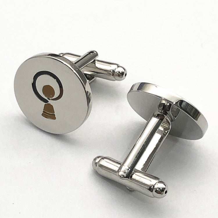 Business Men's French Shirt Round Cufflinks