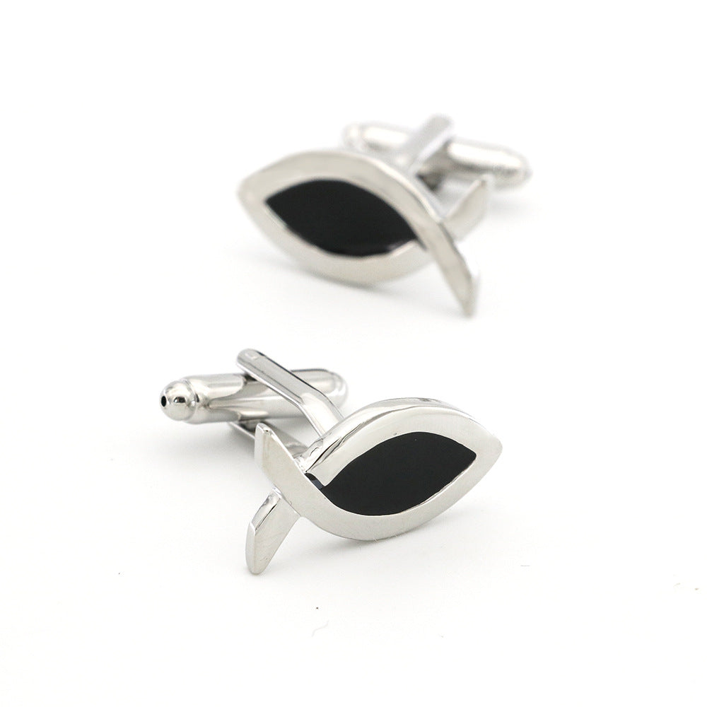 Cartoon Pictograms Little Black Fish Cufflinks Cufflinks