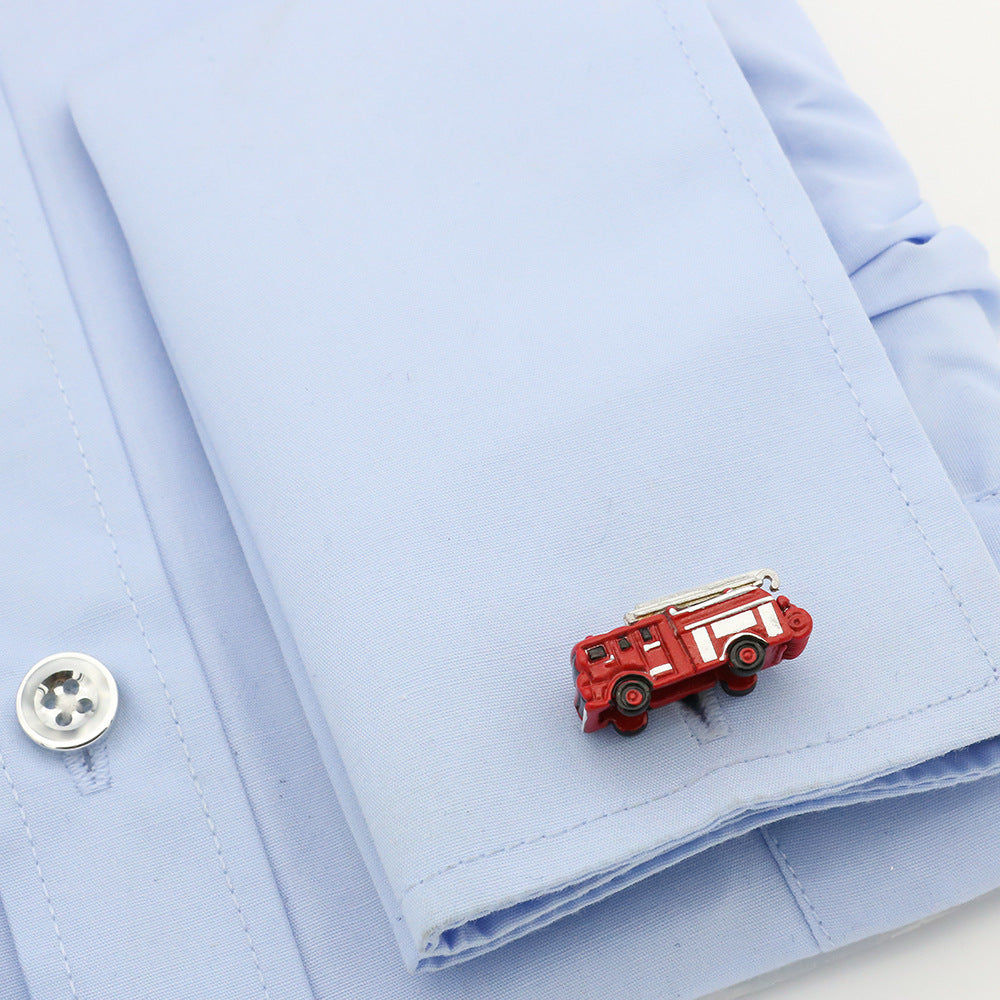 Bronze Red Fire Engine Fun French Cufflinks