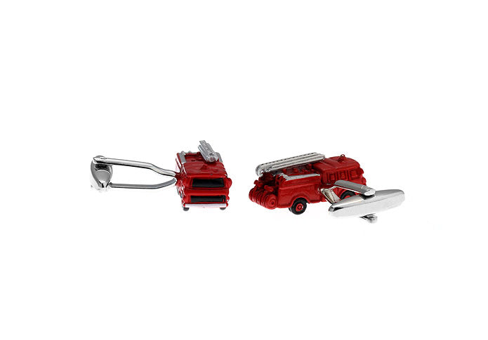 Bronze Red Fire Engine Fun French Cufflinks