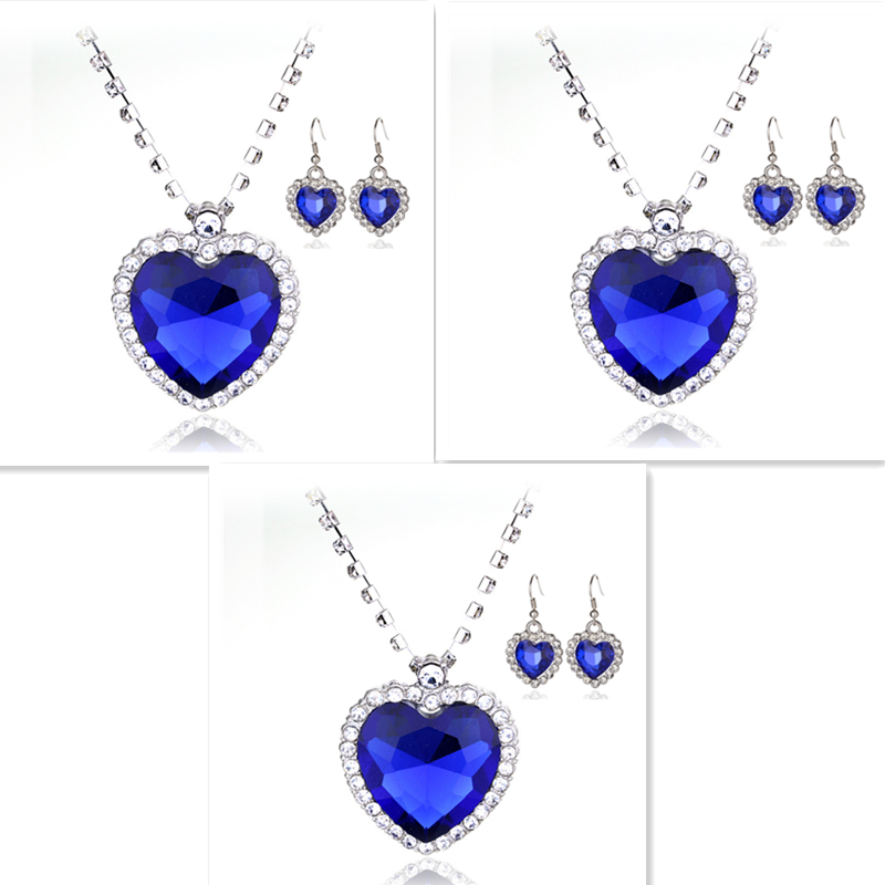 Heart Of The Sea Women's Jewelry Set - Necklace, Earrings, Bracelet