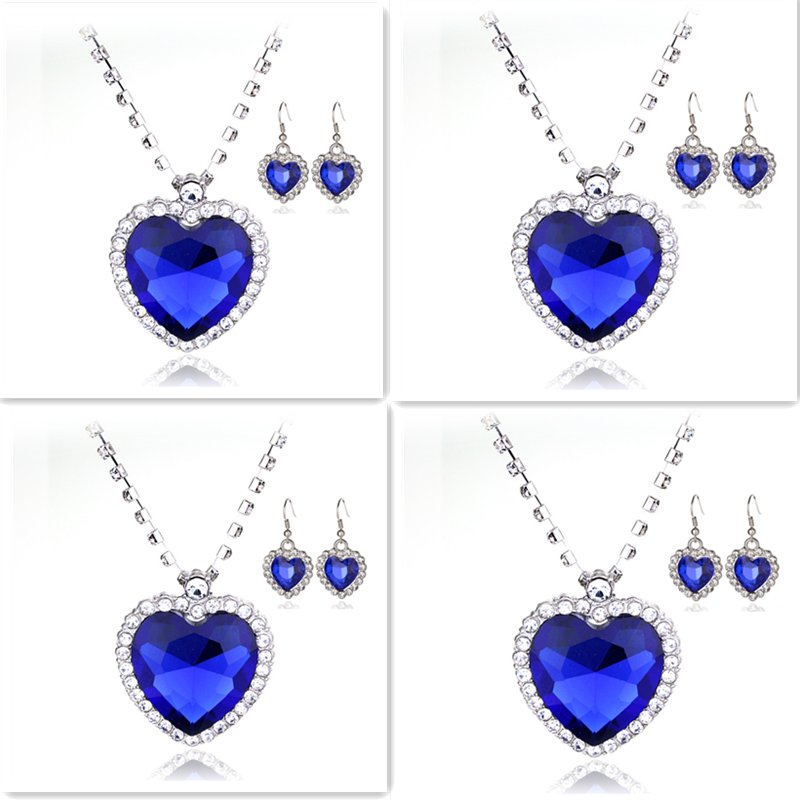 Heart Of The Sea Women's Jewelry Set - Necklace, Earrings, Bracelet