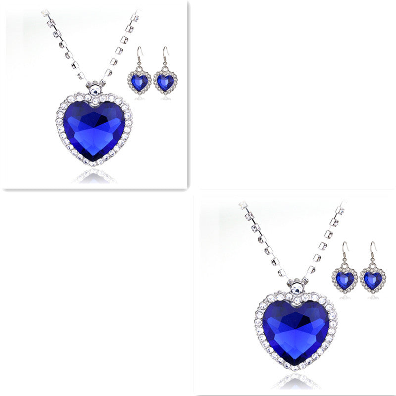 Heart Of The Sea Women's Jewelry Set - Necklace, Earrings, Bracelet