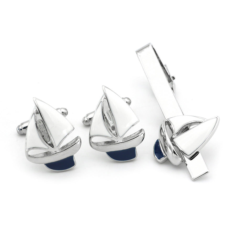 Fashion Silver Bass Guitar French Shirt Cufflinks