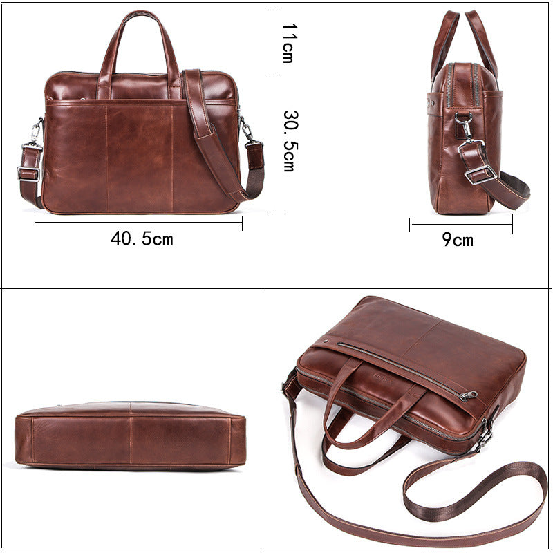 Leather Men's Handbag Multifunctional Briefcase