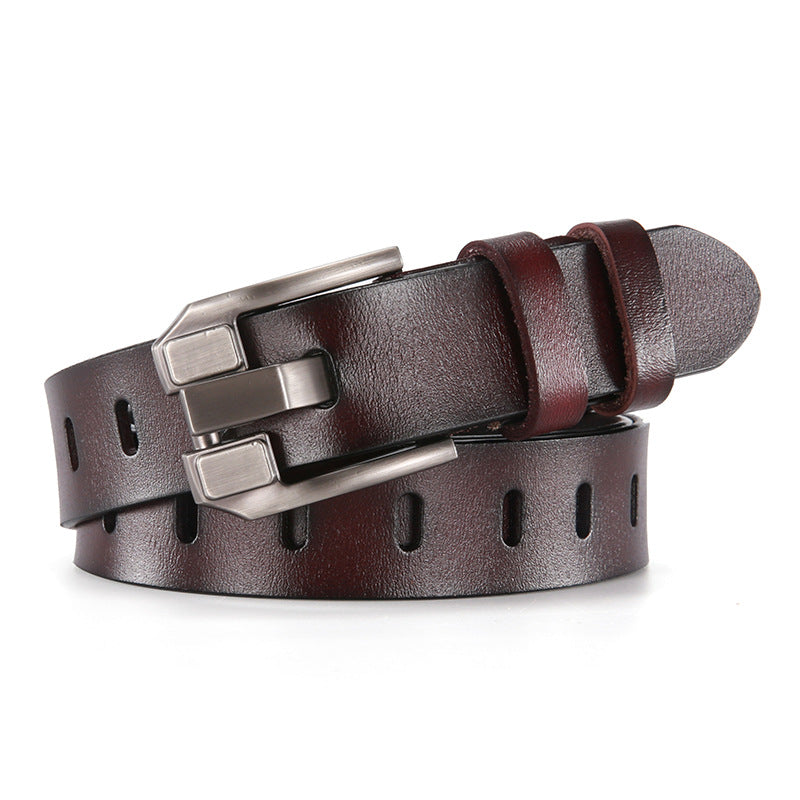 Pure Cowhide Simple All-Match Jeans Belt