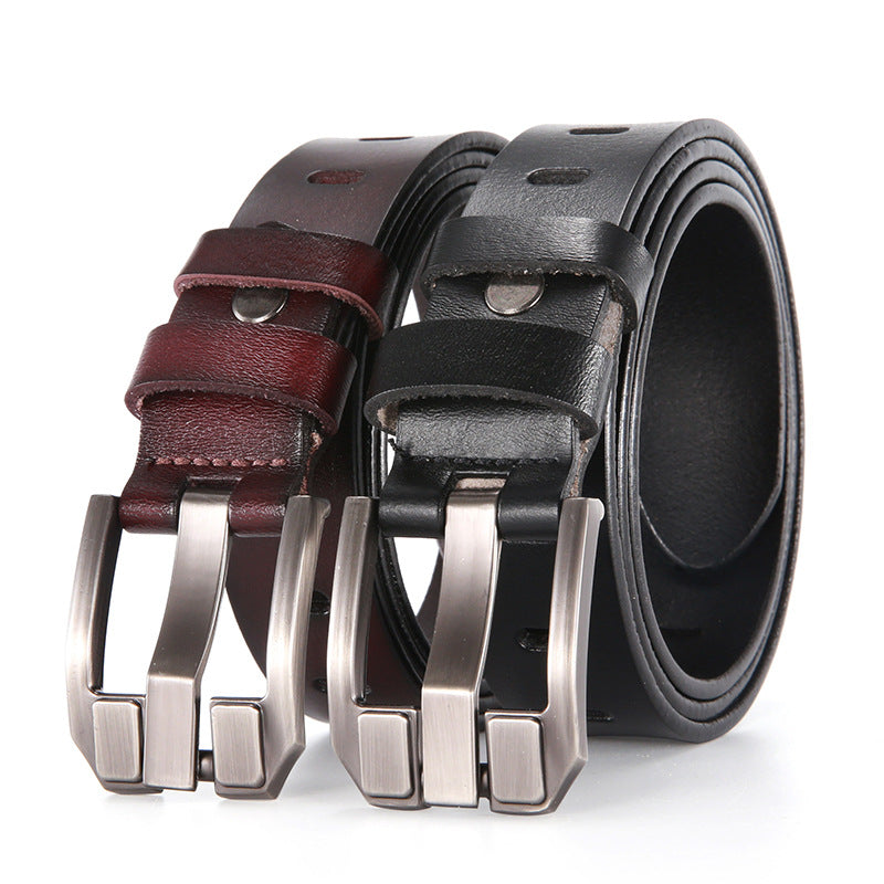 Pure Cowhide Simple All-Match Jeans Belt