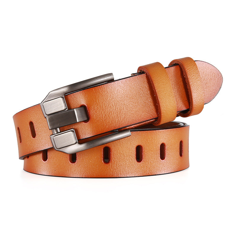 Pure Cowhide Simple All-Match Jeans Belt