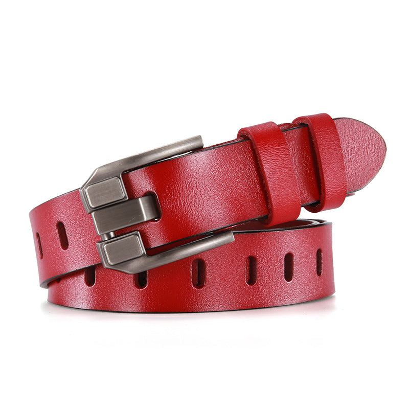 Pure Cowhide Simple All-Match Jeans Belt