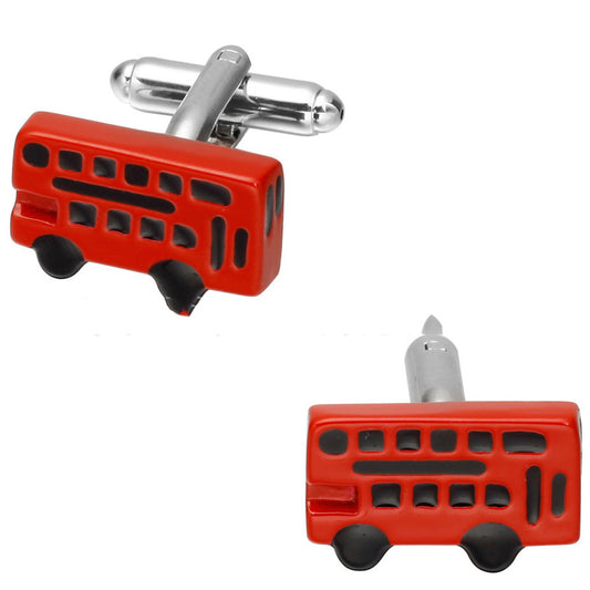 Fashion Dripping Red And Black Bus Cufflinks